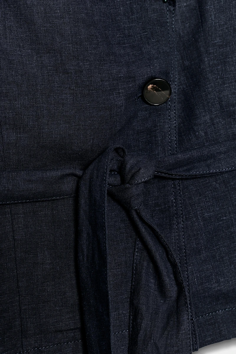 LINEN BELTED VEST