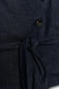 LINEN BELTED VEST