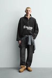 POLO EN VELOURS CÔTELÉ BRODÉ