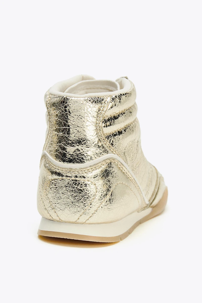 METALLIC EFFECT SNEAKER ANKLE BOOTS