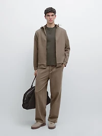 Cotton blend hooded jacket