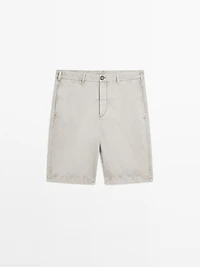Lightweight linen blend Bermuda shorts