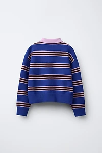 CHAMPION ® X ZARA EMBROIDERED STRIPED KNIT SWEATER