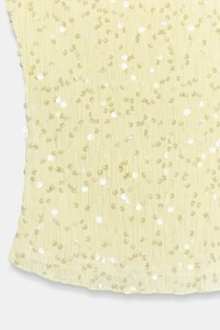 ASYMMETRIC SEQUIN TOP
