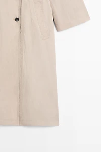 Cotton blend technical trench coat