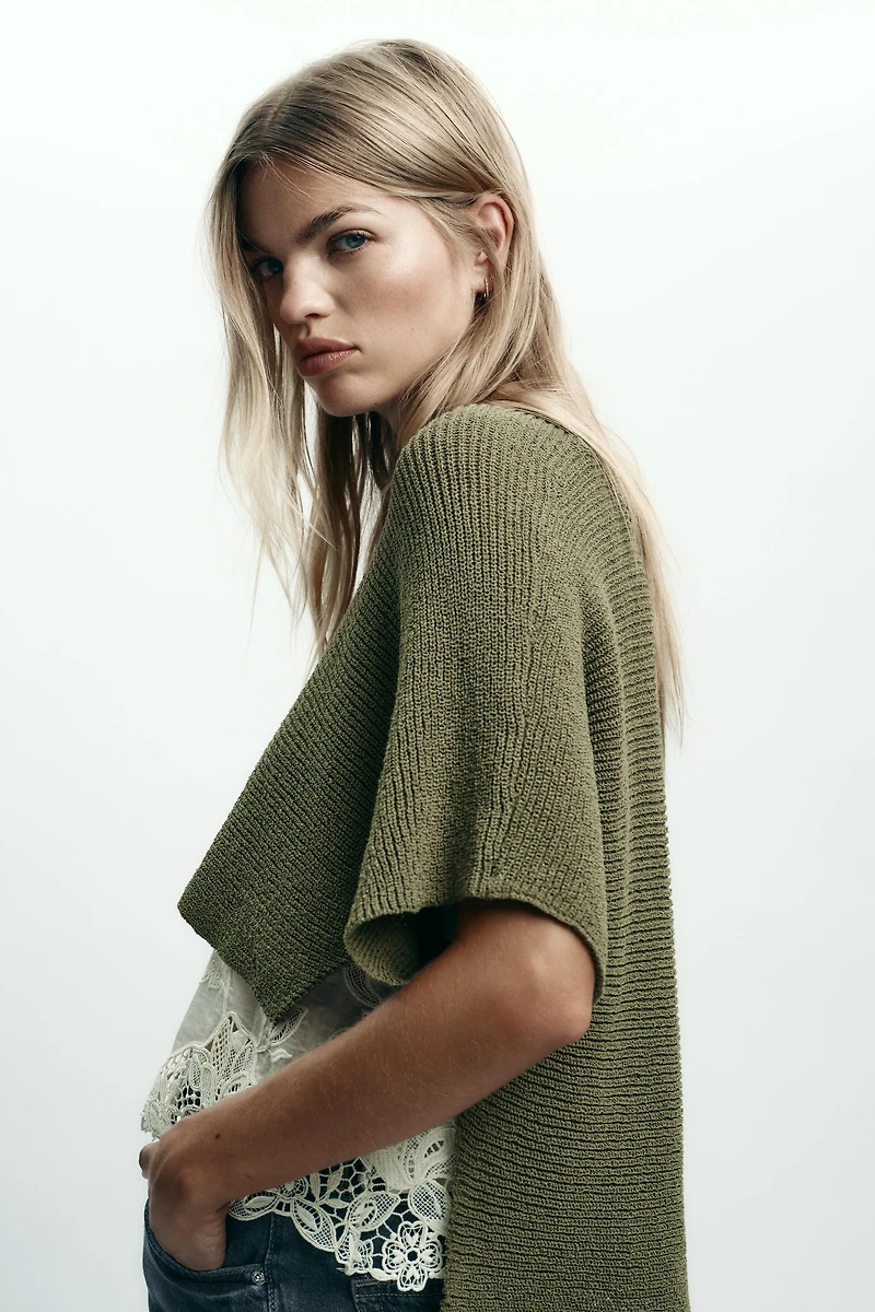 PULL EN MAILLE COMBINÉE