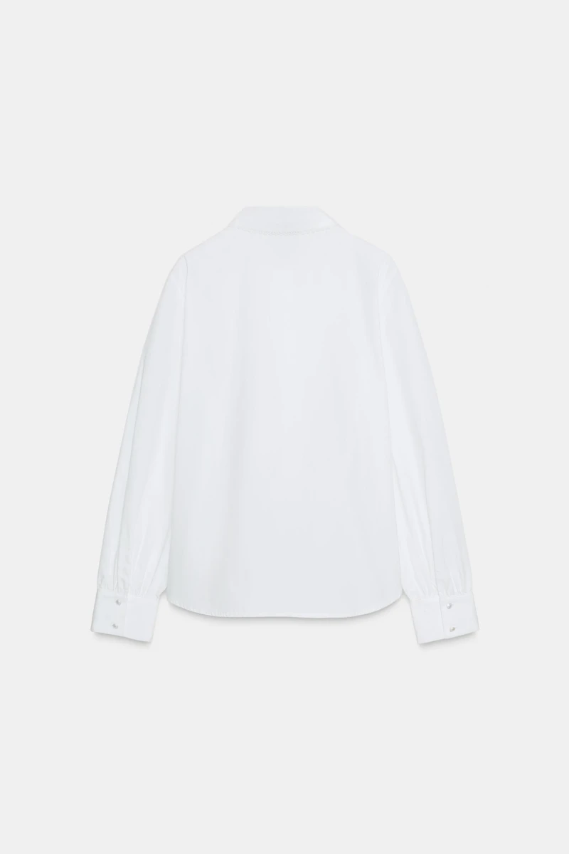 BOW POPLIN SHIRT