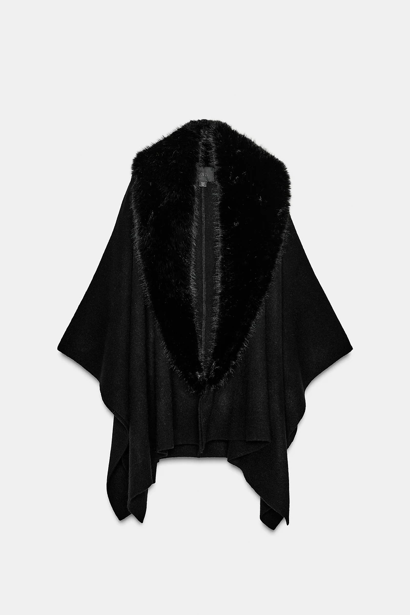 KNIT FUR CAPE