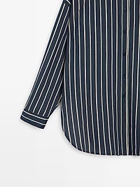 Striped flowing shirt with pocket detail