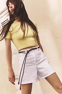 CROPPED STRETCH T-SHIRT