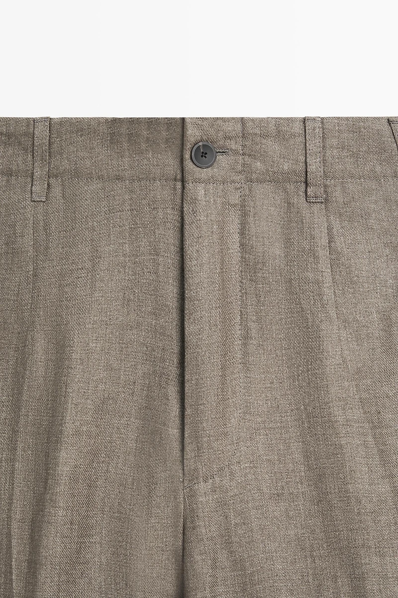 Faded total look 100% linen pants