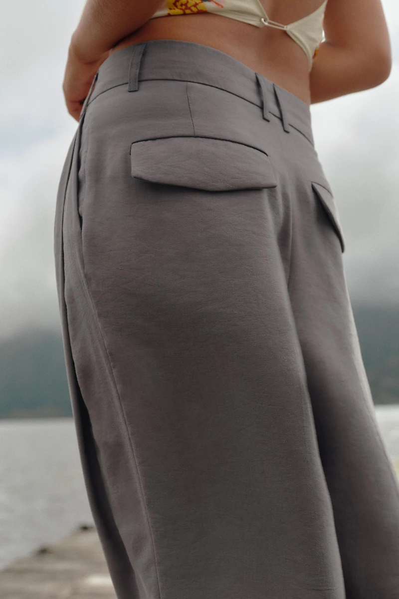 PANTALON DOUBLE PLI PATTES DE BOUTONNAGE