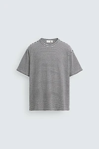 T-SHIRT COTON ET LIN RAYÉ