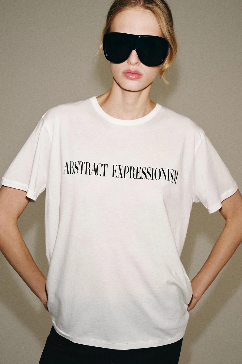 TEXT PRINT OVERSIZED T-SHIRT