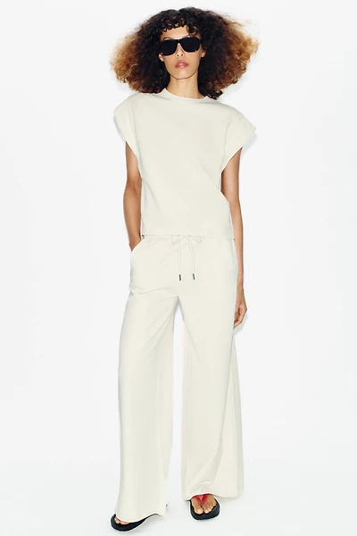 WIDE LEG PLUSH PANTS
