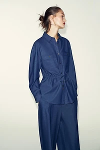 WIDE LEG PLEATED PANTS