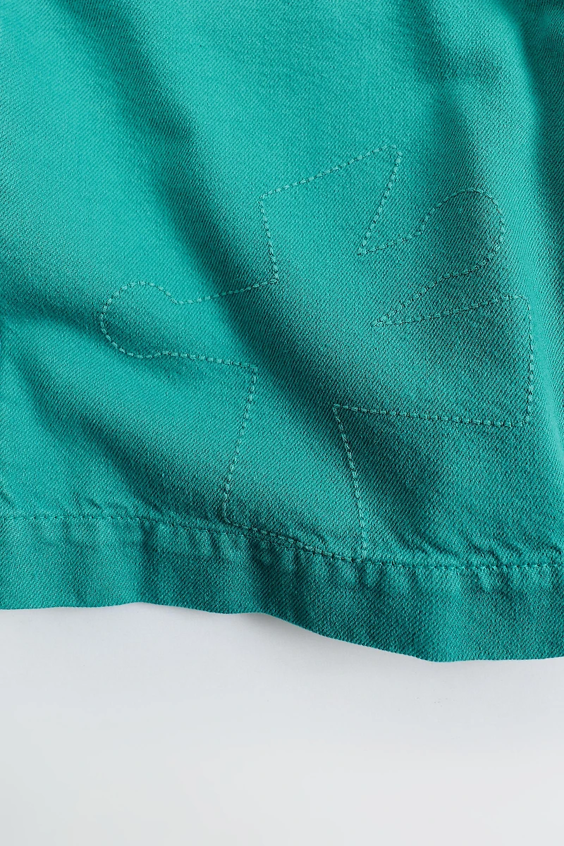 SOLID DENIM BERMUDA SHORTS