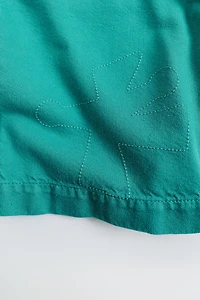 SOLID DENIM BERMUDA SHORTS