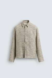 CONTRAST TEXTURED OVERSHIRT