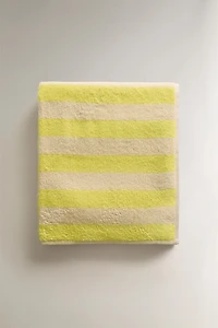 KIDS' STRIPED COTTON BEACH TOWEL