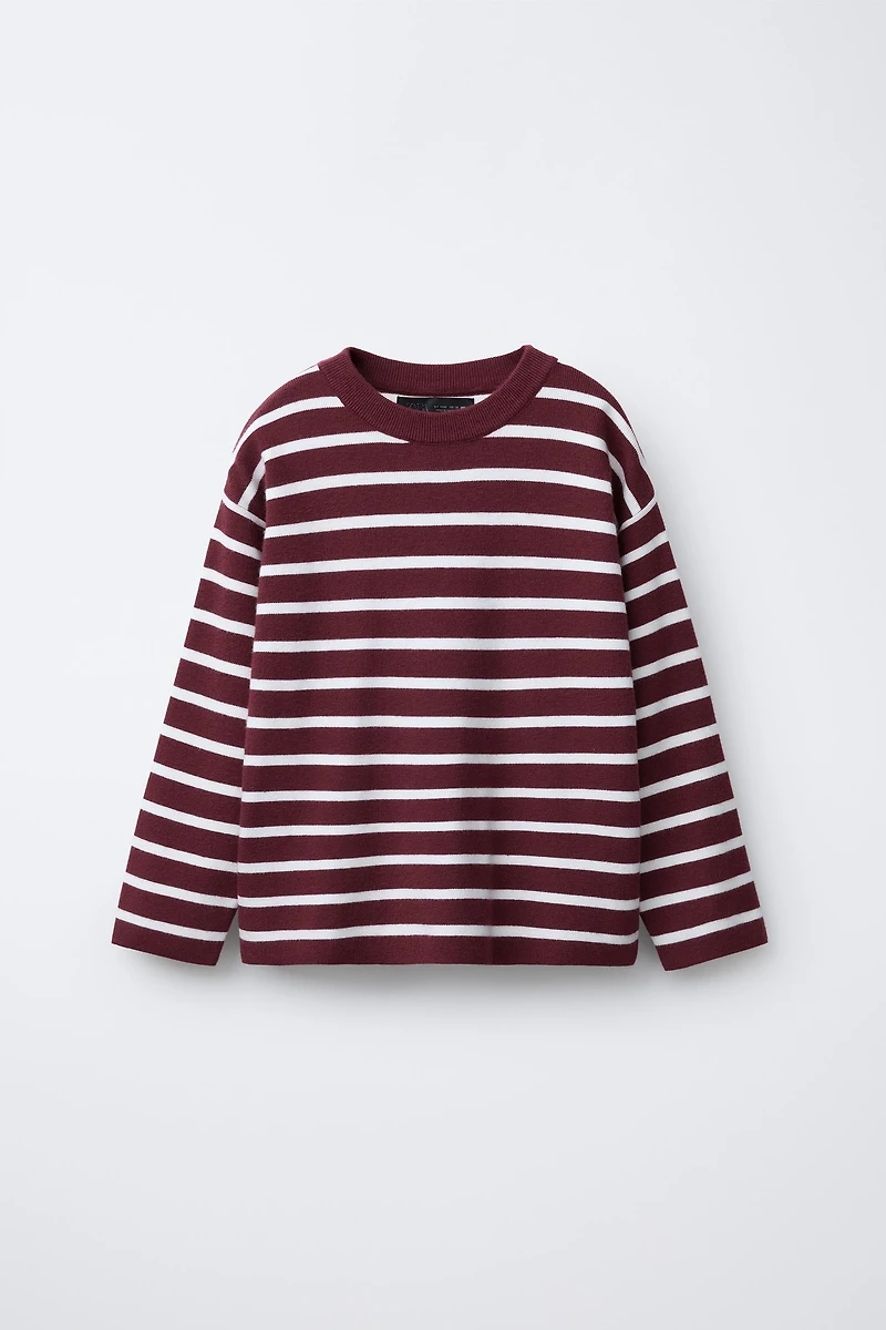 T-SHIRT EN MAILLE À RAYURES