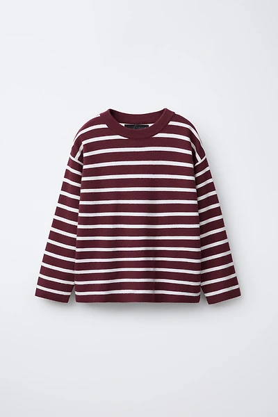 T-SHIRT EN MAILLE À RAYURES