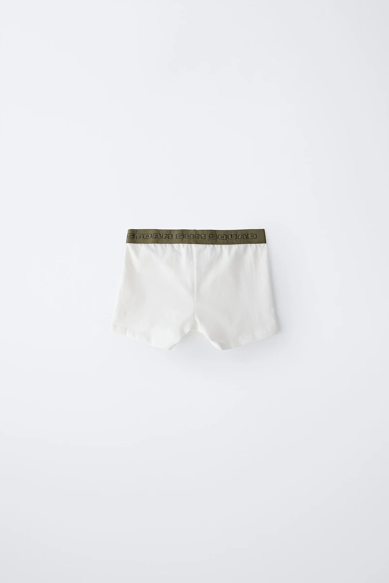 AGES 6-14 / THREE-PACK OF EMBOSSED TEXT BOXERS