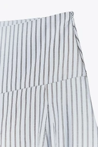 STRIPED MIDI SKIRT