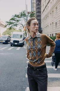 PULL POLO EN MAILLE LOSANGES