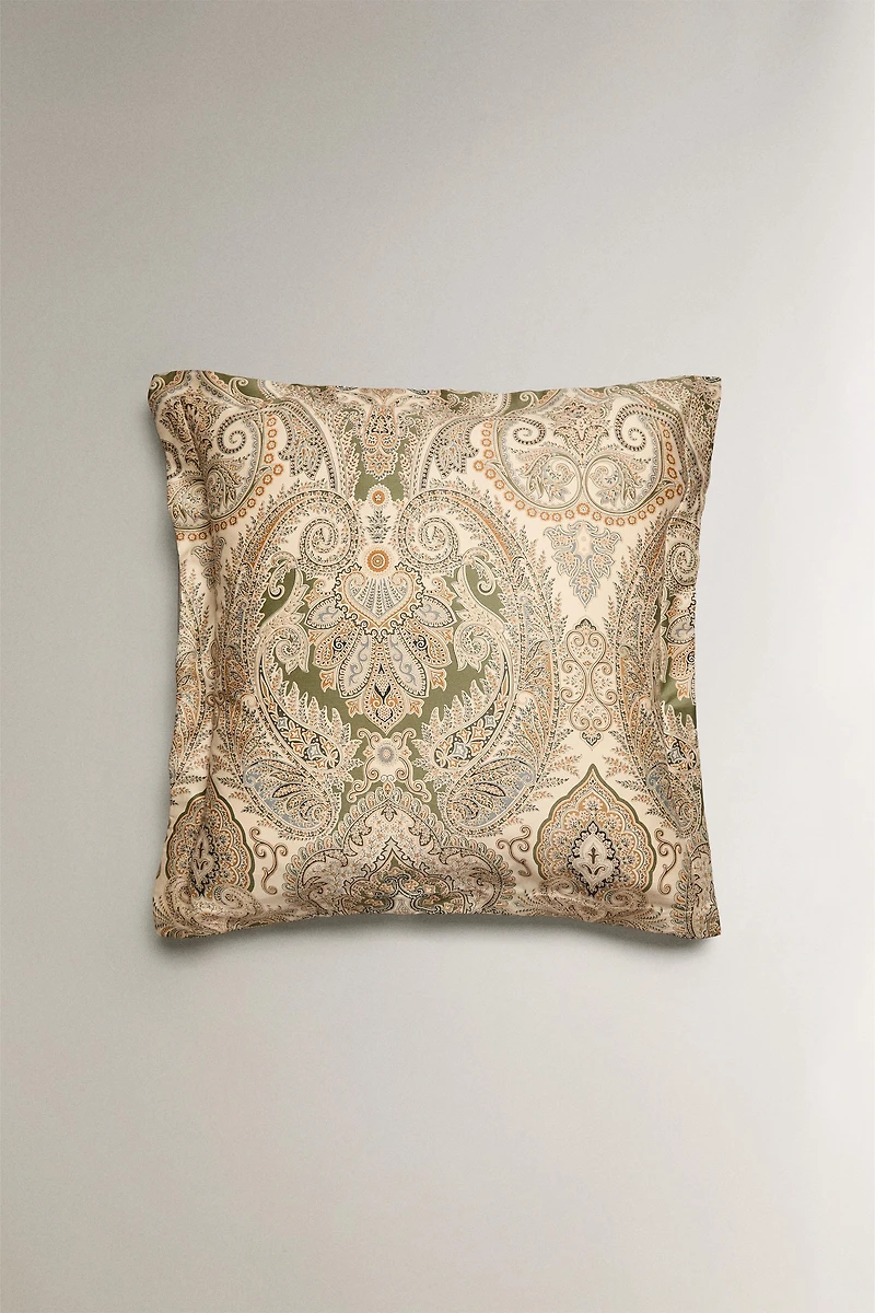 TAIE D’OREILLER COTON SATIN PAISLEY (300 FILS)