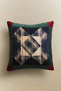 PATCHWORK CROSS THROW PILLOW COVER