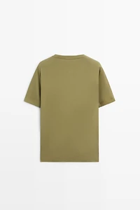 100% cotton layered collar T-shirt