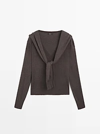 Knit sweater with multiway sleeves