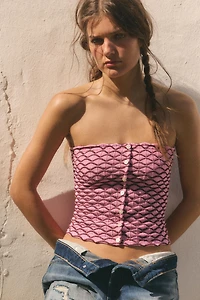 STRAPLESS JACQUARD TOP