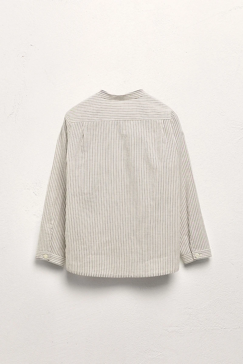 AGES 6-10 / STRIPED MANDARIN COLLAR SHIRT LIMITED EDITION
