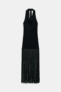 ZW COLLECTION FRINGED HALTER DRESS