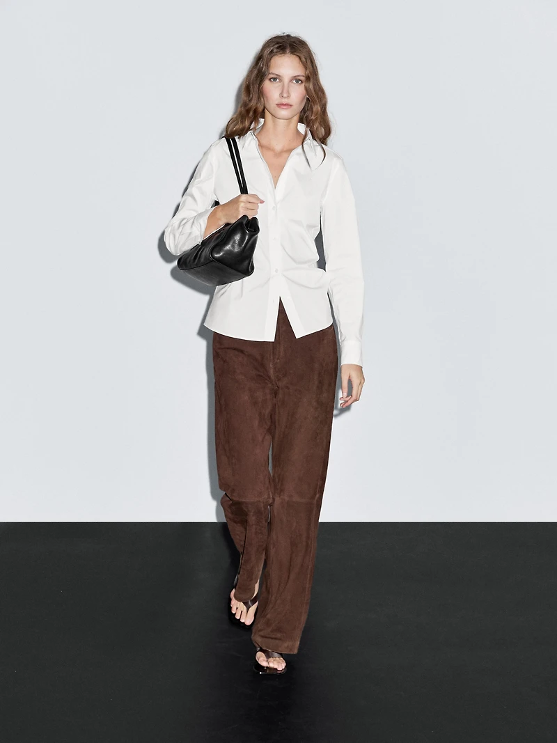 Cotton blend stretch shirt