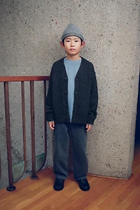 BUTTONED WOOL BLEND CARDIGAN