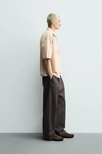 BOXY FIT OVERSHIRT WITH TEXT PATCHES