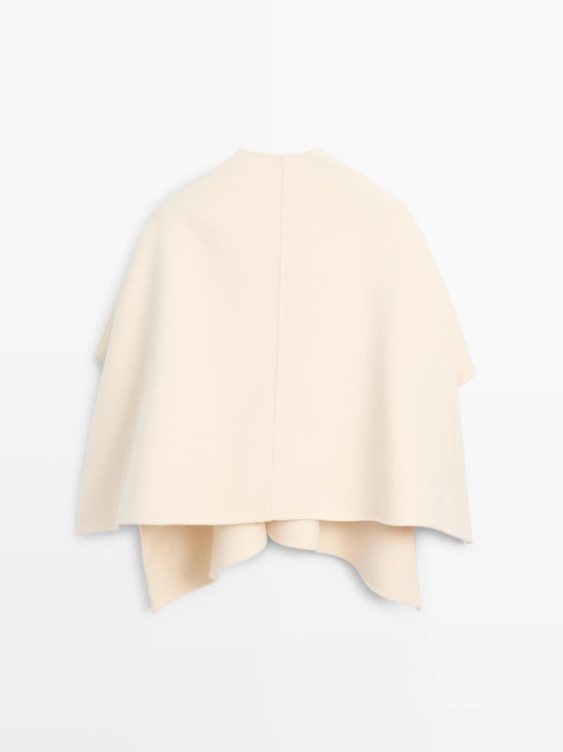 Wool blend felt texture cape