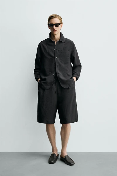 FLOWY STRIPED JACQUARD SHORTS