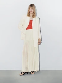 Long silk blend skirt with corset belt - Studio
