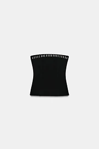 STUDDED STRETCH BANDEAU TOP