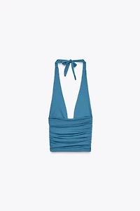 DRAPED HALTER TOP