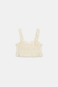 RUFFLED TEXTURED CROP TOP