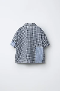 PATCHWORK GINGHAM PRINT SHIRT