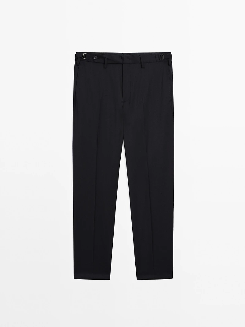 Pantalon habillé en laine mélangée
