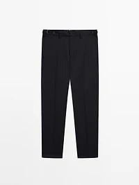 Pantalon habillé en laine mélangée
