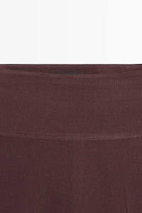 100% linen mid-waist flared pants