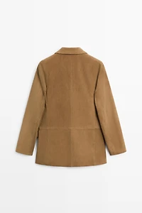Blazer col en daim